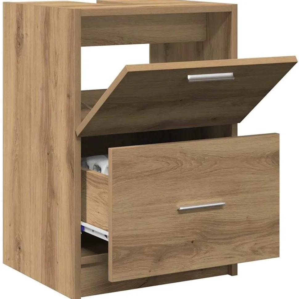vidaXL Badkamer Kast Artisan Eiken 40 x 37 x 59 cm Bewerkt hout