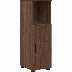 vidaXL Badkamer Kast Bruin Eiken 30 x 35 x 95 cm Bewerkt hout & Metaal