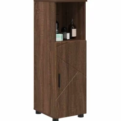 vidaXL Badkamer Kast Bruin Eiken 30 x 35 x 95 cm Bewerkt hout & Metaal