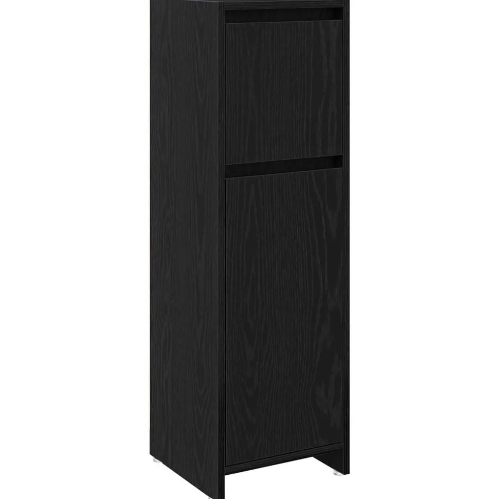 vidaXL Badkamer Kast met lade Zwart Eiken 30 x 30 x 95 cm Bewerkt hout