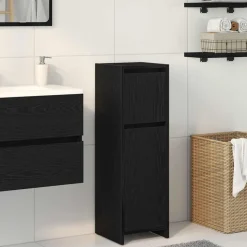 vidaXL Badkamer Kast met lade Zwart Eiken 30 x 30 x 95 cm Bewerkt hout