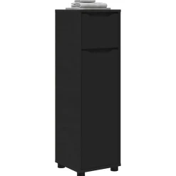 vidaXL Badkamer Kast met lade Zwart 30,5 x 30 x 101 cm Bewerkt hout