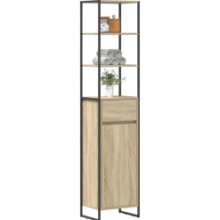 vidaXL Badkamer Kast met lade Sonoma 40 x 30 x 180 cm Bewerkt hout