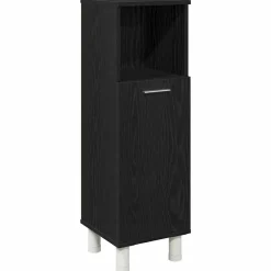 vidaXL Badkamer Kast Zwart Eiken 30 x 30 x 95 cm Bewerkt hout