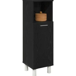 vidaXL Badkamer Kast Zwart Eiken 30 x 30 x 95 cm Bewerkt hout
