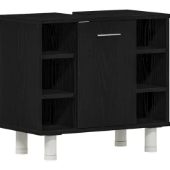 vidaXL Badkamer Kast Zwart Eiken 60 x 32 x 54 cm Bewerkt hout