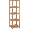 vidaXL Badkamer opbergrek 4-laags 42x42x165 cm massief teakhout