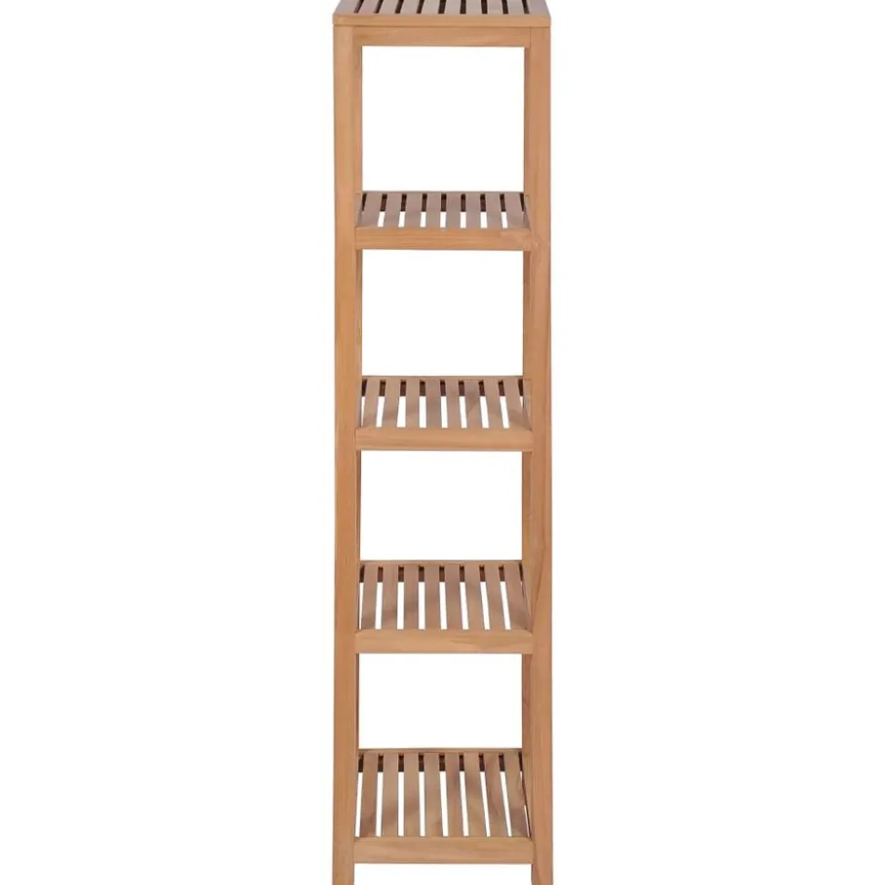 vidaXL Badkamer opbergrek 4-laags 42x42x165 cm massief teakhout