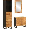 vidaXL Badkamer Sets met lade met plank Naturel Massief Mango Hout
