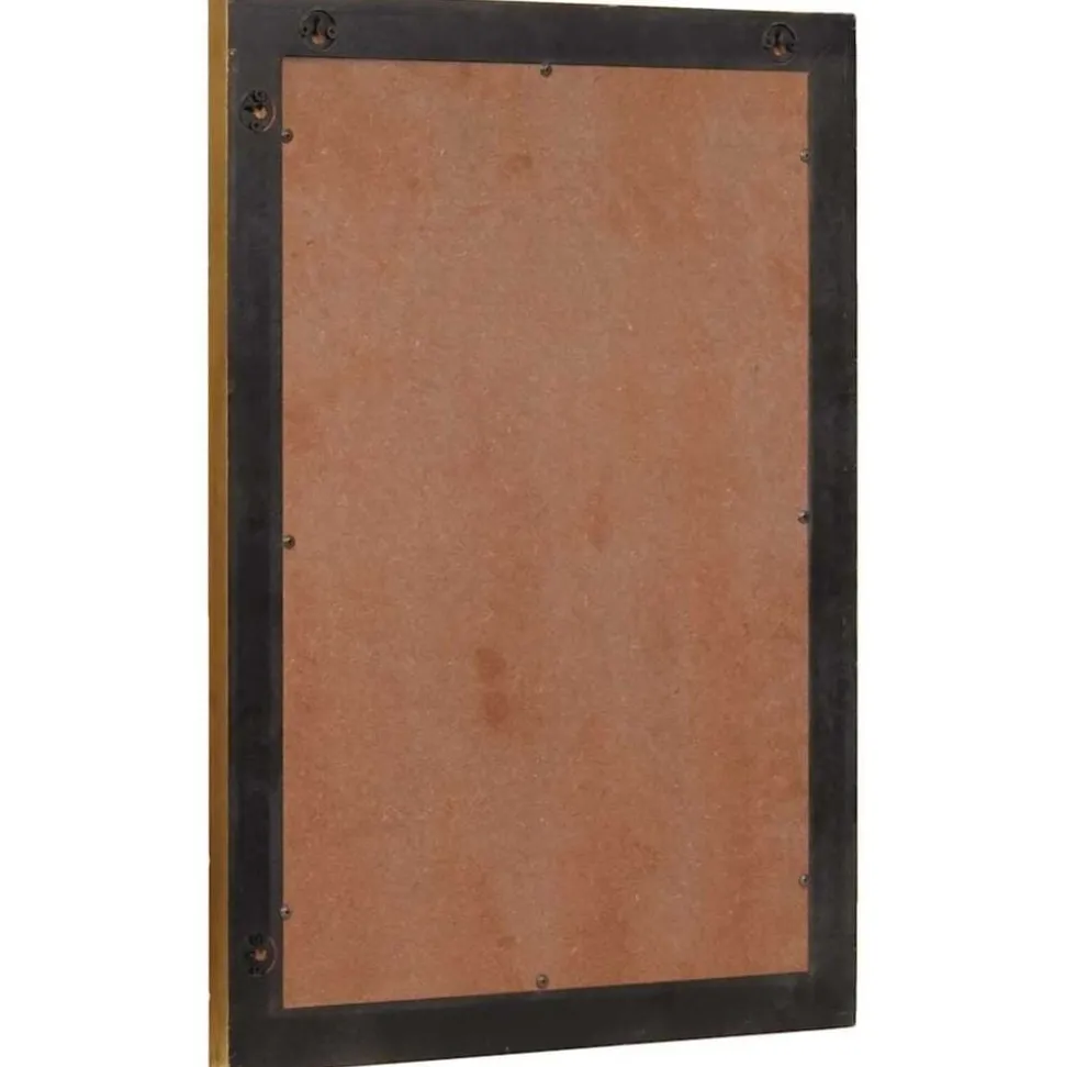 vidaXL Badkamer Spiegel Wandgemonteerd Zwart en Goud 50 x 2,5 x 70 cm