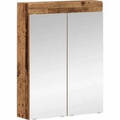 vidaXL Badkamer spiegelkast met plank TULUM Oudhout 60 x 16,5 x 78 cm