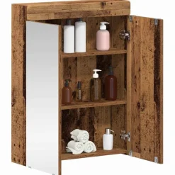 vidaXL Badkamer spiegelkast met plank TULUM Oudhout 60 x 16,5 x 78 cm