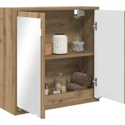 vidaXL Badkamer spiegelkast Artisan Eiken 60 x 20 x 60 cm Bewerkt hout