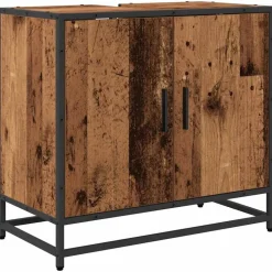 vidaXL Badkamer wastafelkast Oud Hout 65 x 33 x 60 cm Bewerkt hout