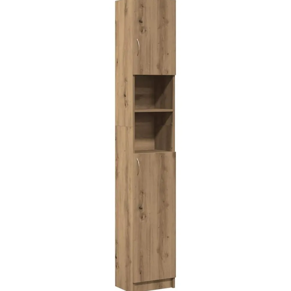 vidaXL Badkamerkast Artisan Eiken 32x25,5x190 cm Bewerkt Hout