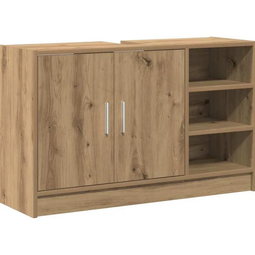 vidaXL Badkamerkast Artisan Eiken 90 x 29 x 55 cm Bewerkt hout