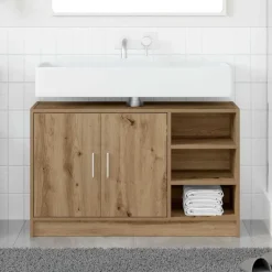 vidaXL Badkamerkast Artisan Eiken 90 x 29 x 55 cm Bewerkt hout