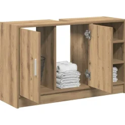 vidaXL Badkamerkast Artisan Eiken 90 x 29 x 55 cm Bewerkt hout