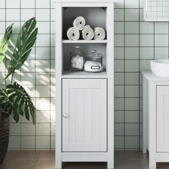 vidaXL Badkamerkast BERG 40x34x110 cm massief grenenhout wit