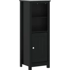 vidaXL Badkamerkast BERG 40x34x110 cm massief grenenhout zwart
