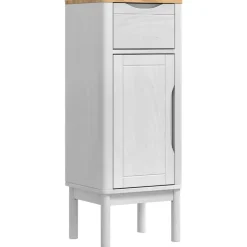 vidaXL Badkamerkast FLORO Wit 35 x 30 x 90 cm Massief Vurenhout