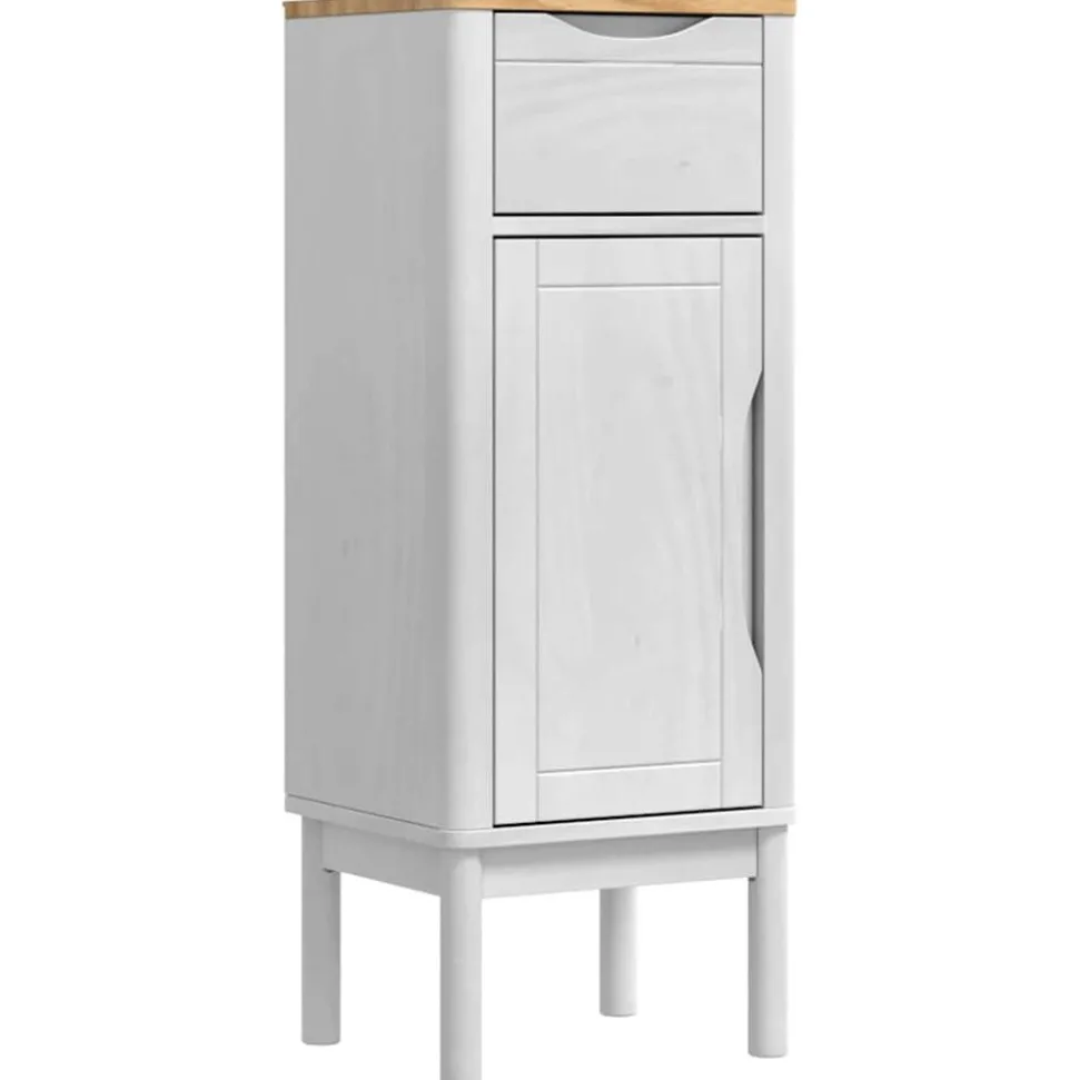 vidaXL Badkamerkast FLORO Wit 35 x 30 x 90 cm Massief Vurenhout