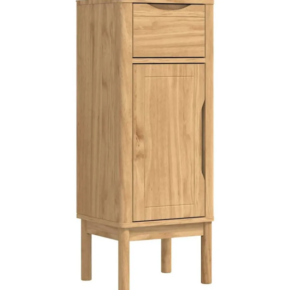 vidaXL Badkamerkast FLORO Wasbruin 35 x 30 x 90 cm Massief Vurenhout