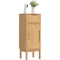 vidaXL Badkamerkast FLORO Wasbruin 35 x 30 x 90 cm Massief Vurenhout