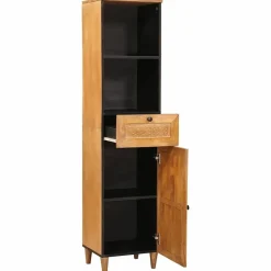 vidaXL Badkamerkast met lade Licht Bruin 38 x 33 x 160 cm Bewerkt hout