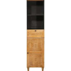 vidaXL Badkamerkast met lade Licht Bruin 38 x 33 x 160 cm Bewerkt hout