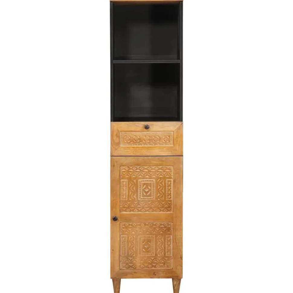 vidaXL Badkamerkast met lade Licht Bruin 38 x 33 x 160 cm Bewerkt hout