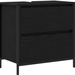 vidaXL Badkamerkast met lades 60x34,5x60 cm zwart eikenkleurig