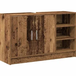 vidaXL Badkamerkast met plank Oud Hout 90 x 29 x 55 cm Bewerkt hout