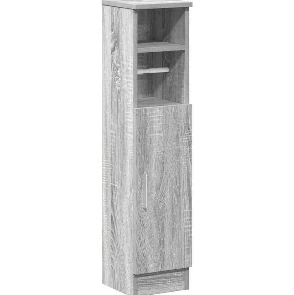 vidaXL Badkamerkast met rolhouder 20,5x22x90 cm grijs sonoma eiken