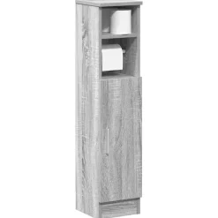 vidaXL Badkamerkast met rolhouder 20,5x22x90 cm grijs sonoma eiken