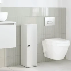 vidaXL Badkamerkast met rolhouder 20,5x22x72 cm wit