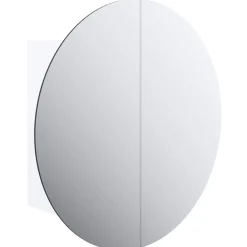 vidaXL Badkamerkast met ronde spiegel en LED 40x40x17,5 cm wit