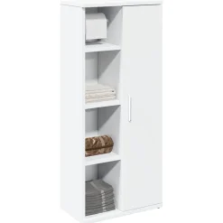 vidaXL Badkamerkast met rolhouder 39x22x90 cm wit