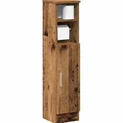 vidaXL Badkamerkast met rolhouder 20,5x22x90 cm oud houtkleurig