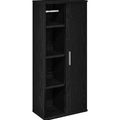 vidaXL Badkamerkast met rolhouder 39x22x90 cm zwart