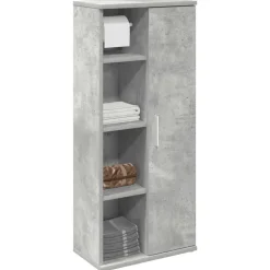 vidaXL Badkamerkast met rolhouder 39x22x90 cm betongrijs