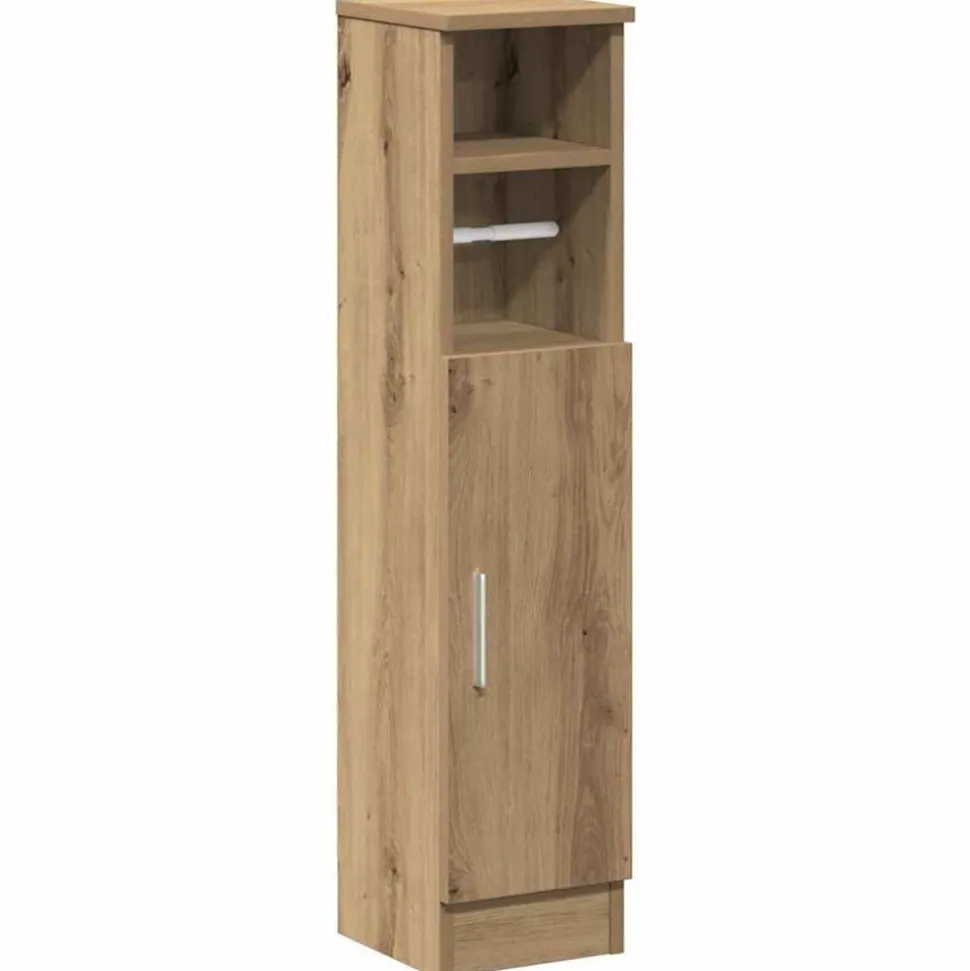 vidaXL Badkamerkast met rolhouder 20,5x22x90 cm artisanaal eikenkleur