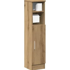 vidaXL Badkamerkast met rolhouder 20,5x22x90 cm artisanaal eikenkleur