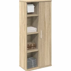 vidaXL Badkamerkast met rolhouder 39x22x90 cm sonoma eikenkleurig