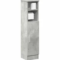 vidaXL Badkamerkast met rolhouder 20,5x22x90 cm betongrijs