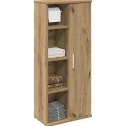 vidaXL Badkamerkast met rolhouder 39x22x90 cm artisanaal eikenkleur