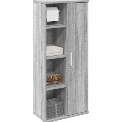 vidaXL Badkamerkast met rolhouder 39x22x90 cm grijs sonoma eiken