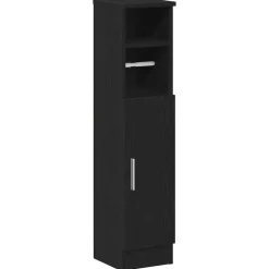 vidaXL Badkamerkast met rolhouder 20,5x22x90 cm zwart