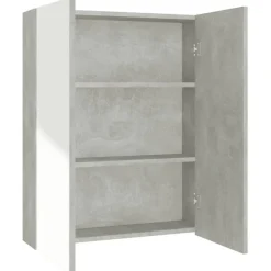 vidaXL Badkamerkast met spiegel 60x15x75 cm MDF betongrijs