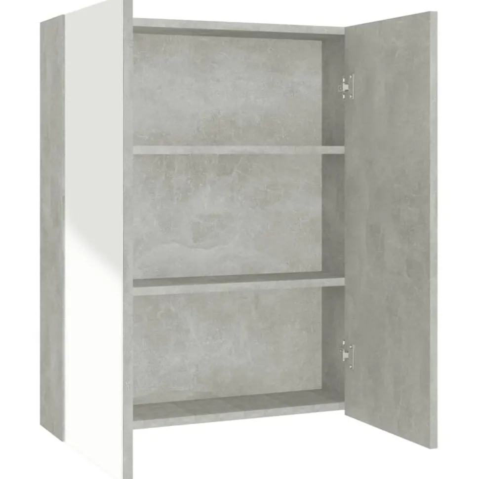 vidaXL Badkamerkast met spiegel 60x15x75 cm MDF betongrijs